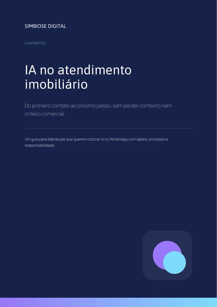 Capa do material IA no atendimento imobiliário